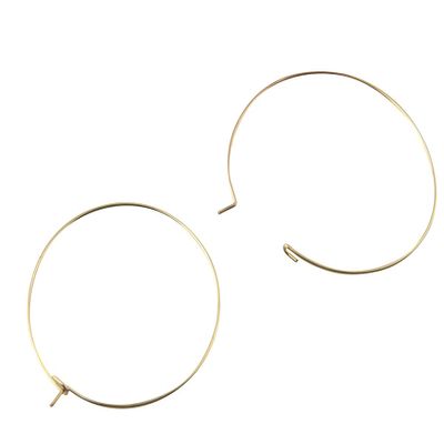 MAHAVIMOKSA Stainless Steel Round Hoop Earrings Wine Rings Findings for DIY Craft Earring Making (40mm, Gold)