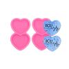 AMZTOART 2PC Silicone Resin Phone Grip Socket Molds Epoxy Heart with Heart Beat Line ICU Letters Mold DIY Casting Making for Badge Reel view 1