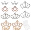 SUNNYCLUE 1 Box 10Pcs 5 Style Alloy Rhinestone Cabochons Crystal Rhinestone Crown Embellishments Rhinestone Flatback Crystal Accessory for DIY Crafts Jewelry Making Wedding Decoration view 1