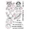 Alien Robots Planet Stars Earth Dies and Stamps Sets for Card Making DIY Scrapbooking To the Moon & Black Words Transparent Silicone Seal Stamping Stamps for Paper Crafting Arts Crafts Scrapbook Decor view 1