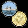 U.S. United States Navy | USS Chancellorsville CG-62 | Gold Plated Colorized Printed Challenge Coin view 1