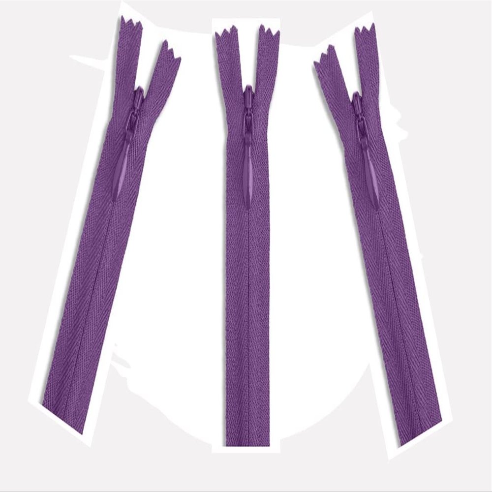 Invisible (Conceal) YKK Zippers - Perfect for Clothes, Crafts & Sewing Projects - Color: Royal Purple #303 - Choose Your Length - Made in The United States (3 Zippers Per Pack) (12" Inches)