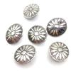 KARMELLING 10PC Metal Sewing Shank Buttons, Antiqued Silver Color Carved Pattern Oval Button 25mmx22mm(1" x 7/8") view 1