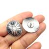 KARMELLING 10PC Metal Sewing Shank Buttons, Antiqued Silver Color Carved Pattern Oval Button 25mmx22mm(1" x 7/8") view 3