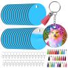 HTVRONT Sublimation Keychain Blanks - 120Pcs Round MDF Keychains with Tassels - Heat Transfer Keychains - Adult Unisex Gift view 1
