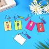 HTVRONT Sublimation Keychain Blanks - 120Pcs with Blue Protective Film - MDF Rectangle Keychain with Tassels - Heat Transfer Double Sided view 2
