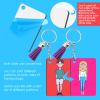 HTVRONT Sublimation Keychain Blanks - 120Pcs with Blue Protective Film - MDF Rectangle Keychain with Tassels - Heat Transfer Double Sided view 3