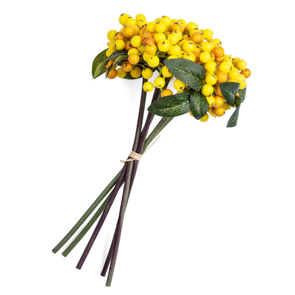 Factory Direct Craft Artificial Yellow Berry Floral Decor