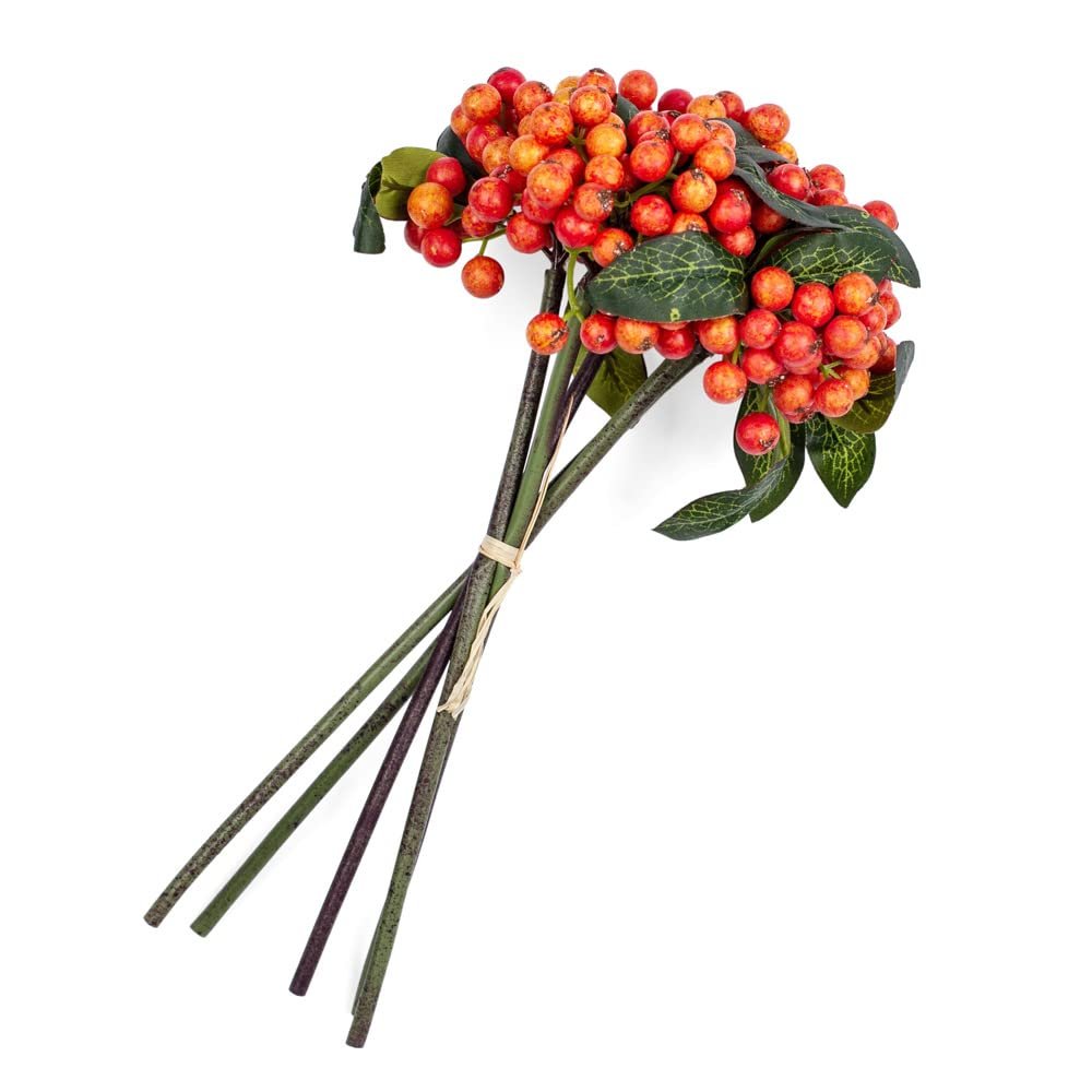 Factory Direct Craft Artificial Orange and Yellow Berry Floral Decor