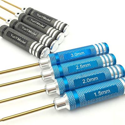 Replacement Part For RC Tools HSS H1.5mm 2.0mm 2.5mm 3.0mm Handle Hex S Key Driver Tool For RC Car Helicopter - (Color: Blue Short Section)