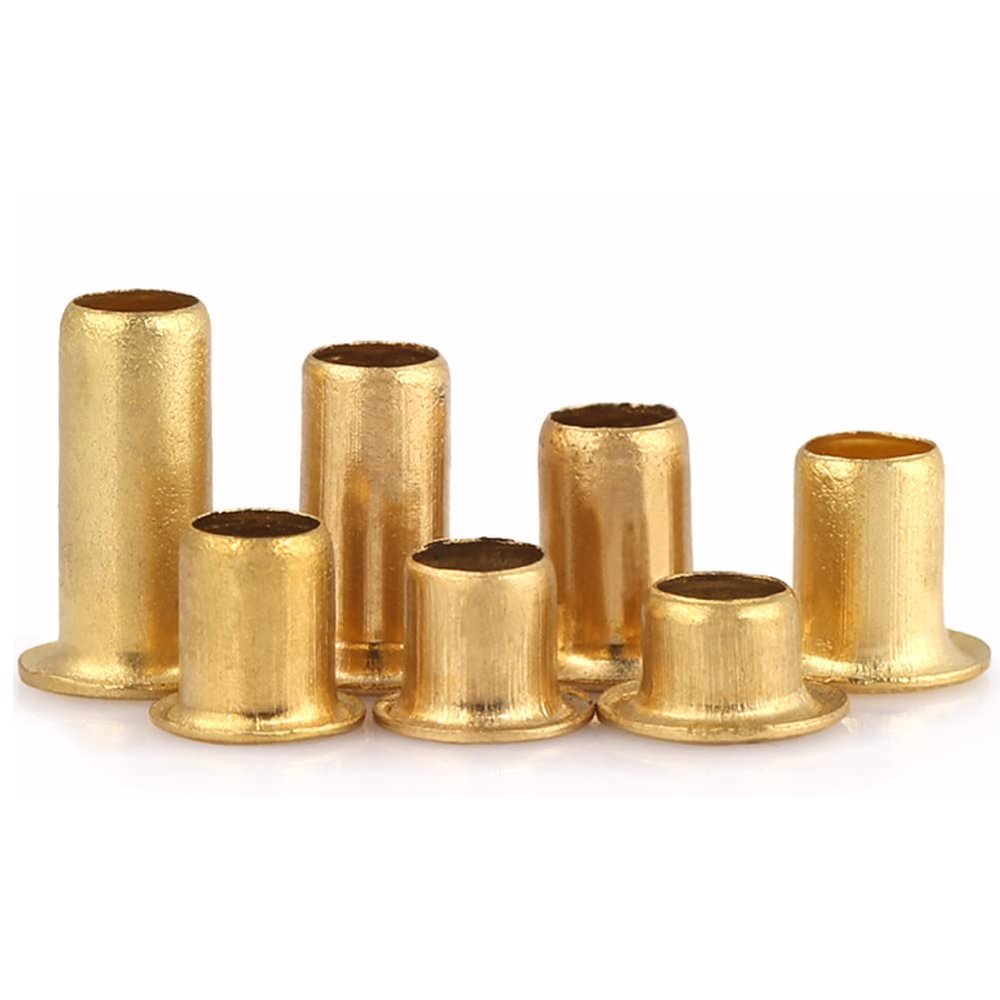 (100Pcs) Brass Hollow Rivet Fastener, M6x8mm Used DIY to Connect Metal.