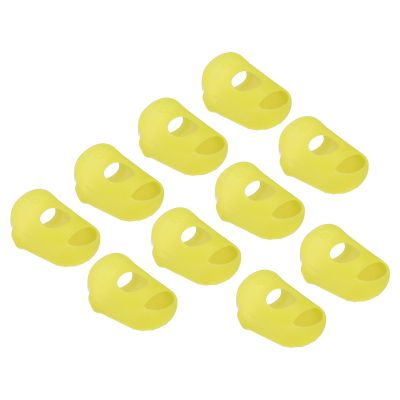 PATIKIL Finger Tips Anti Slip Fingertip Protector, 20 Pack Silicone Finger Guard for Paper Sorting Sewing Guitar Playing, Yellow XS Size