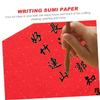 EXCEART Chinese Calligraphy Xuan Rice Paper Traditional Xuan Paper Sumi Brush Painting Art Tissue for Crafts Letter Writing 0.35x20m Red view 3