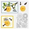 BENECREAT 5.5x4.5 Inch Honey Bee & Flower Branches Cutting Dies, Metal Stencils for DIY Scrapbooking, Card Making, Paper Crafts, Invitations, Home Decor, Embossing view 1