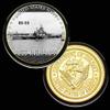 U.S. United States Navy | USS Indiana BB-58 | Gold Plated Colorized Printed Challenge Coin view 1
