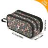 Sletend Pencil Case Big Capacity Snail Mushroom Palm Leaves Handheld 3 Compartments Pencil Pouch Portable Large Storage Canvas Pencil Bag for Boys Girls Adults Students view 3