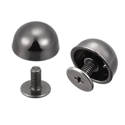 uxcell 12x7mm Screw Back Rivets Hollow Round Head Leather Studs Spike Black 10 Sets