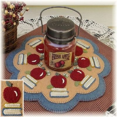 OTR Felt School Days - Penny Rug Kit Pre Washed Wool Applique Kit Teacher Pattern