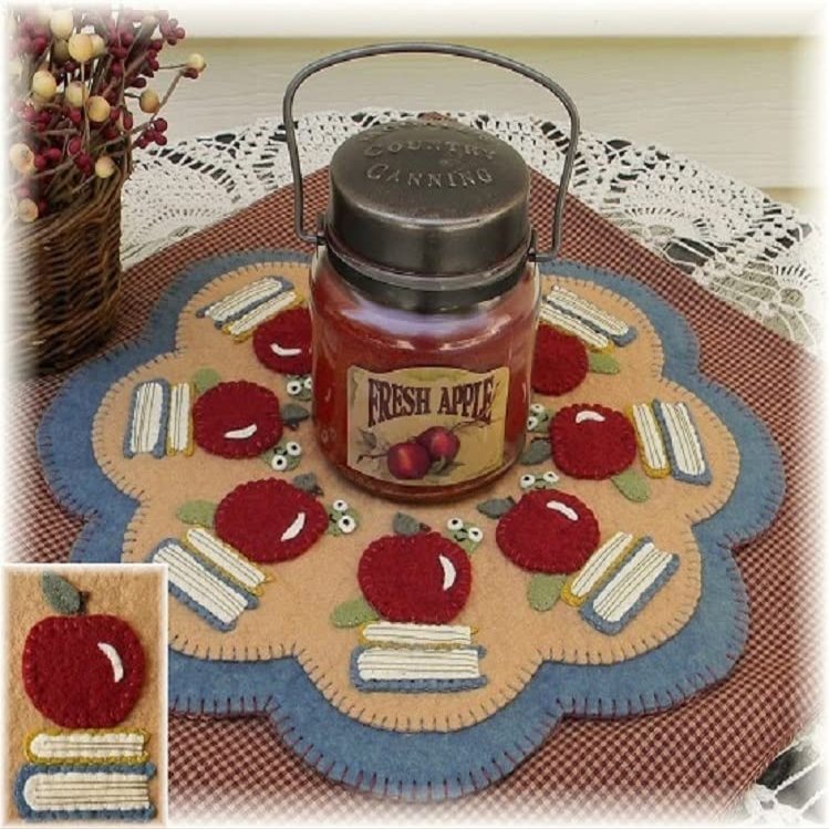 OTR Felt School Days - Penny Rug Kit Pre Washed Wool Applique Kit Teacher Pattern