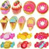 WILLBOND 28 Pcs Dessert Theme Chenille Patches, Self Adhesive Cute Ice Cream Candy Stickers for Crafts, Notebook Decorations, Party Setups, Stationery DIY, Baking-Themed Parties Girls Women Gifts view 1