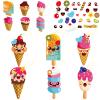 chiazllta 30 Packs Summer Ice Cream Craft Kits for Sweets DIY Sticker Art Craft Set for Early Home Day-Care Fun Game Activities Summer Party Favors view 1
