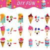 chiazllta 30 Packs Summer Ice Cream Craft Kits for Sweets DIY Sticker Art Craft Set for Early Home Day-Care Fun Game Activities Summer Party Favors view 3