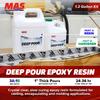 MAS Epoxies Epoxy Resin Kit 4-Gallon (3-Gal Resin and 1-Gal Hardener) Crystal Clear, Slow Curing, Deep Pour for Casting, River Tables, Encapsulating, Live Edge Slabs, Molds, Filling Voids, Cracks view 2