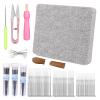 Mayboos Needle Felting Kits, Needle Felting Tools with 8"x10" Wool Felting Mat, 60 Pcs Felting Needles, Leather Finger Guards for Wool Craft view 1