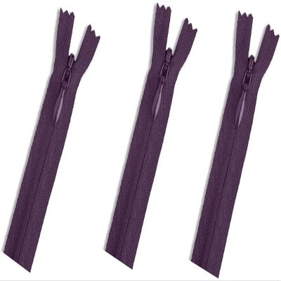 Invisible (Conceal) YKK Zippers - Perfect for Clothes, Crafts & Sewing Projects - Color: Purple #559 - Choose Your Length - Made in The United States (3 Zippers Per Pack) (7" Inches)