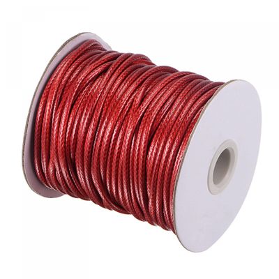 uxcell 3mm Waxed Polyester String Cord 39M (42-Yards) Beading Thread Crafting Rope for Jewelry Making Bracelet Necklace Weaving, Wine Red