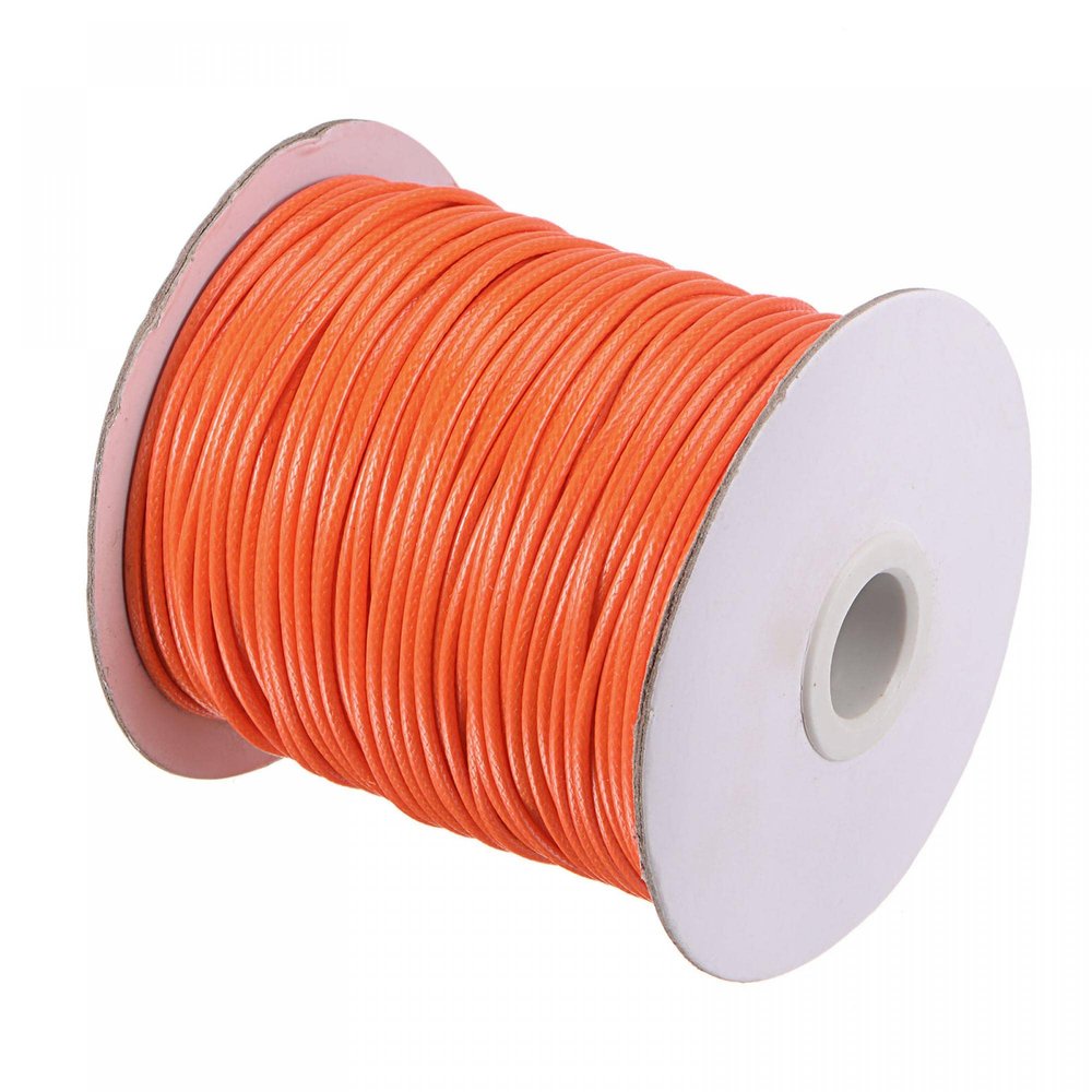 uxcell 2mm Waxed Polyester String Cord 78M (85-Yards) Beading Thread Crafting Rope for Jewelry Making Bracelet Necklace Weaving, Orange