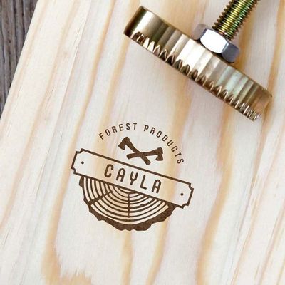 Custom Branding Iron Kit for Wood Leather Steak,Personalized Copper Mold for Woodworker and Craftman with Handle,Burning Stamp Letters Logo Pattern