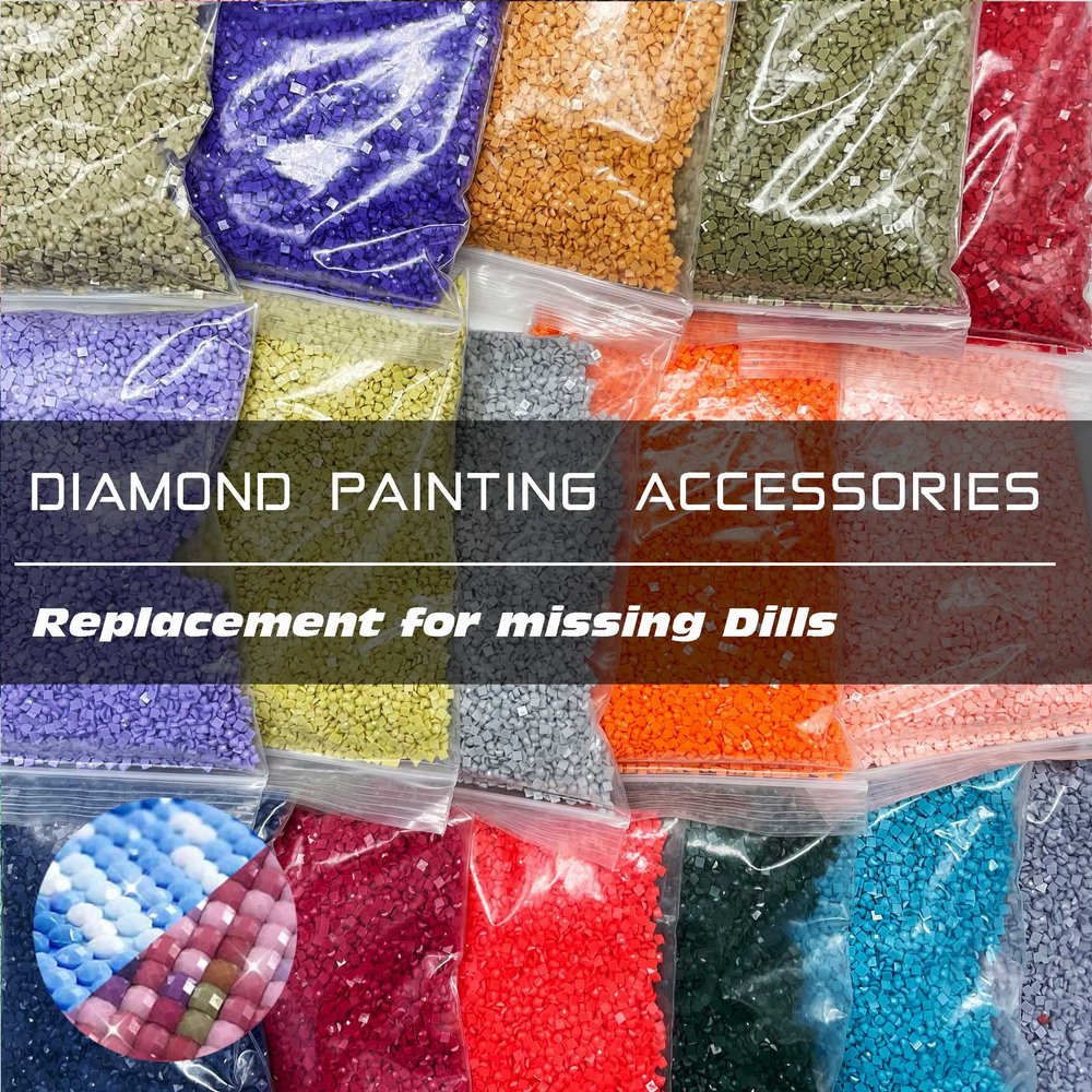 Carsilers 301 Diamond Painting Round Beads,Diamonds Painting Accessories Replacement for Missing Drills,Diamond Beads Replacement Drills Gems Stones,About 3500pcs