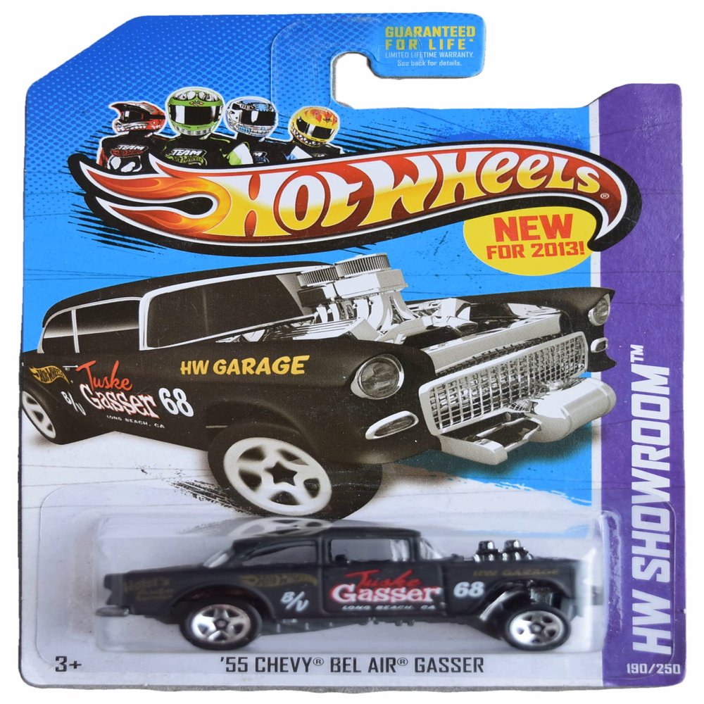 Hot Wheels '55 Chevy Bel Air Gasser, Showroom 190/250, Black