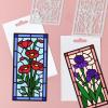 GLOBLELAND Stained Flower Glass Embossing Template Metal Lily and Calla Lily Cut Dies Poppy and Iris Die Cuts for Card Scrapbooking Card DIY Craft view 2
