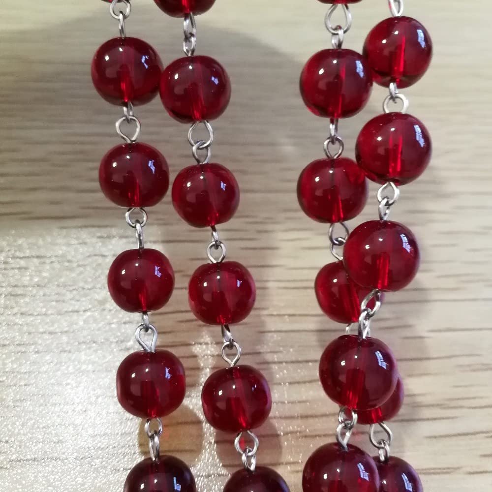 20m/lot Crystal 10mm Dark Red Ball Beads Crystal Bead Curtain Strand For Home Decoration Supplies