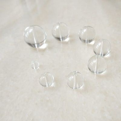 6-30mm Round Crystal Loose Transparent Glass Beads Glass Ball With Central Holes - (Color: 16mm/ Size: 100 Pieces)