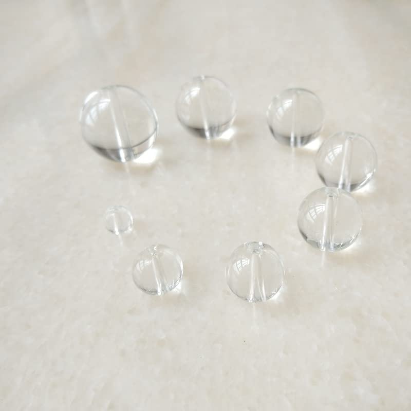 6-30mm Round Crystal Loose Transparent Glass Beads Glass Ball With Central Holes - (Color: 16mm/ Size: 100 Pieces)