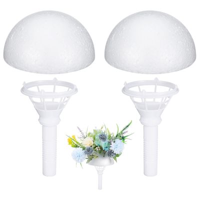 Abaodam Wedding Bouquet Handles with Foam Floral Holders 2Pcs Lightweight Bride Flower Holder for DIY Fresh Artificial Flower Arrangements and Celebration