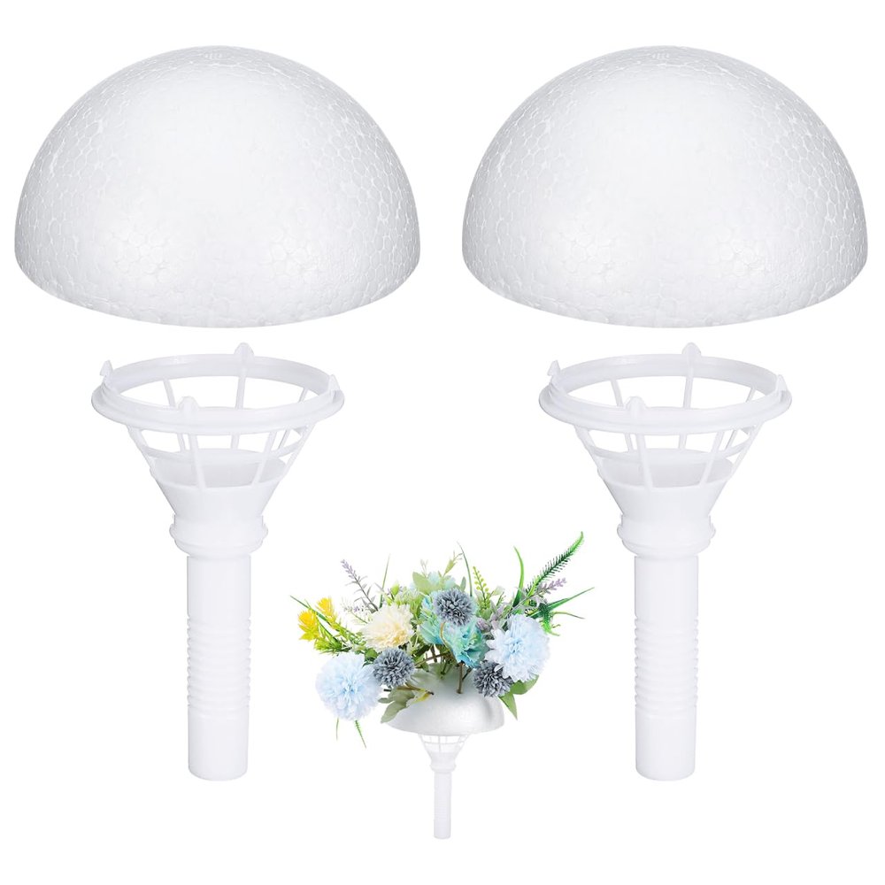 Abaodam Wedding Bouquet Handles with Foam Floral Holders 2Pcs Lightweight Bride Flower Holder for DIY Fresh Artificial Flower Arrangements and Celebration