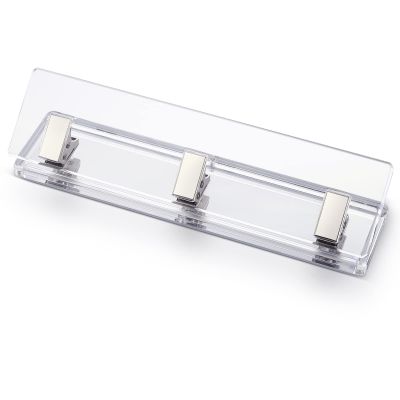 EXPUTRAN Acrylic and Silver Standard 3 Hole Punch,10 Sheet Capacity, Desktop Hole Puncher 3 Ring, Office Desktop Accessory, Clear/(Silver)