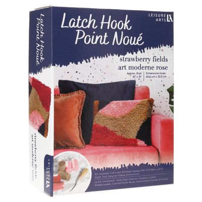 Leisure Arts Latch Hook Kit Strawberry Fields, 12" X 16", Latch Hook Kit, Rug Kits, Rug Making Kit, Kits for Adults, Kits for Adults Beginners