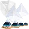 RESINWORLD Super Large Clear Silicone Pyramid Molds for Resin, 2Pcs Inner Pyramid Silicone Molds + 1Pcs Plastic Frame, Shiny Resin Mold for Chakra Orgonite Orgone DIY view 1