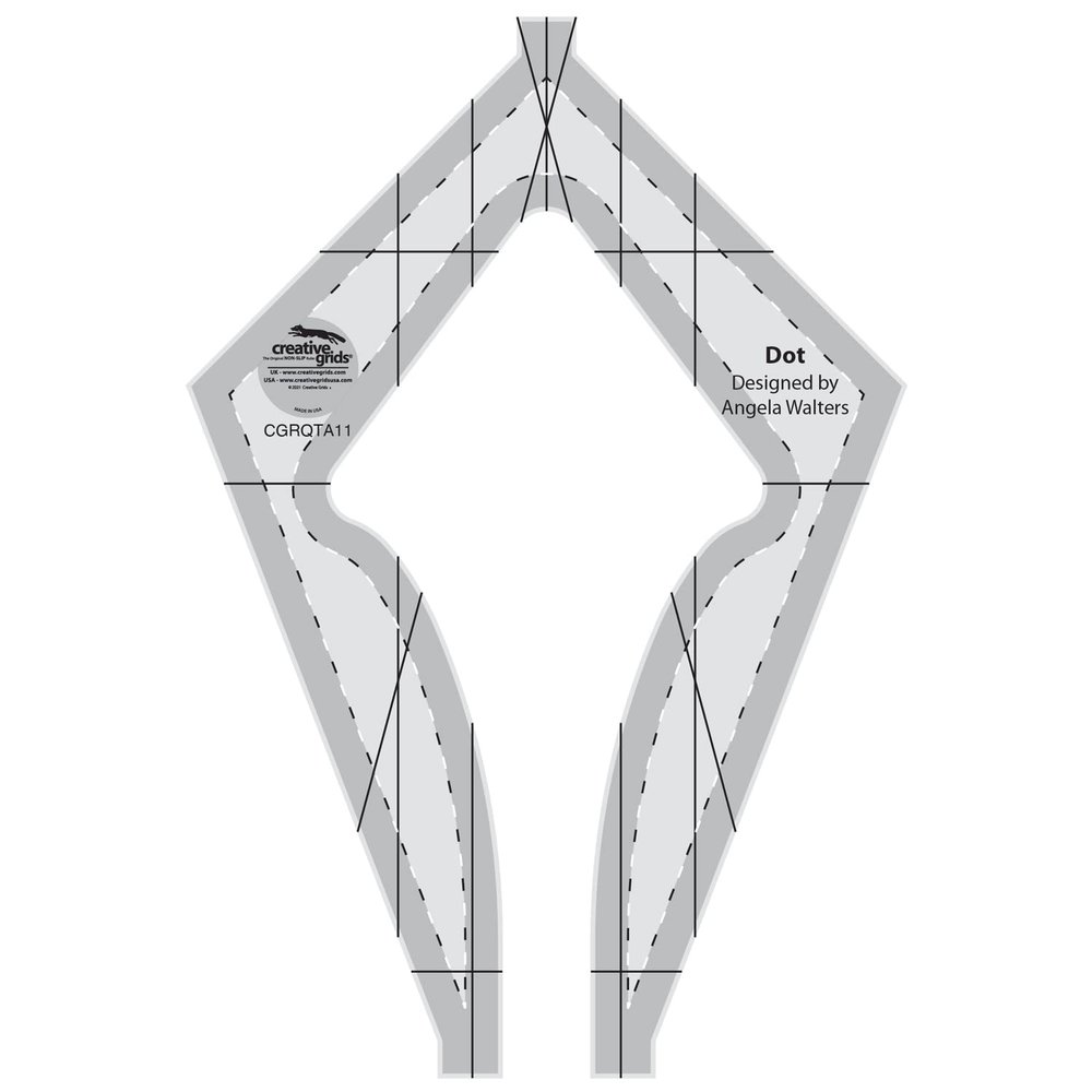Creative Grids Machine Quilting Tool Dot CGRQTA11 Made in USA, Non-Slip Grip Acrylic Quilting & Sewing Template Ruler for Free-Motion Quilt Patchwork Design on Domestic Sewing & Longarm