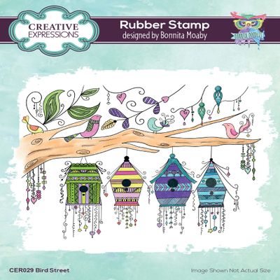 Creative Expressions Bonnita Moaby Bird Street - Clear Rubber Stamp, Grey Rubber, A6 approx (CER029)