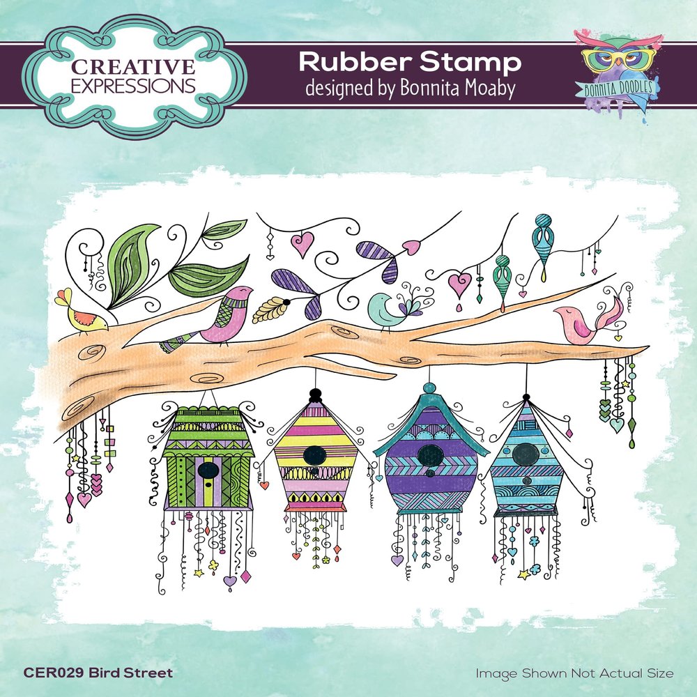 Creative Expressions Bonnita Moaby Bird Street - Clear Rubber Stamp, Grey Rubber, A6 approx (CER029)