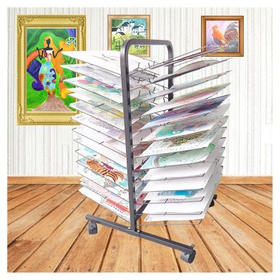 BXXZYF Easel Drying Rack for Art - Sturdy Metal Art Rack That Works As a Wall Mount or Tabletop Stand, Perfect for Classrooms,26-Tier Portable Artwork Drying Rack (Size : 26-Tier)