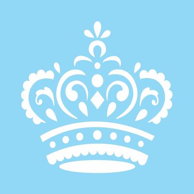 Stencils by Joanie 8" Royal Crown British Art Template Tiara Scroll King Queen DIY Craft Signs