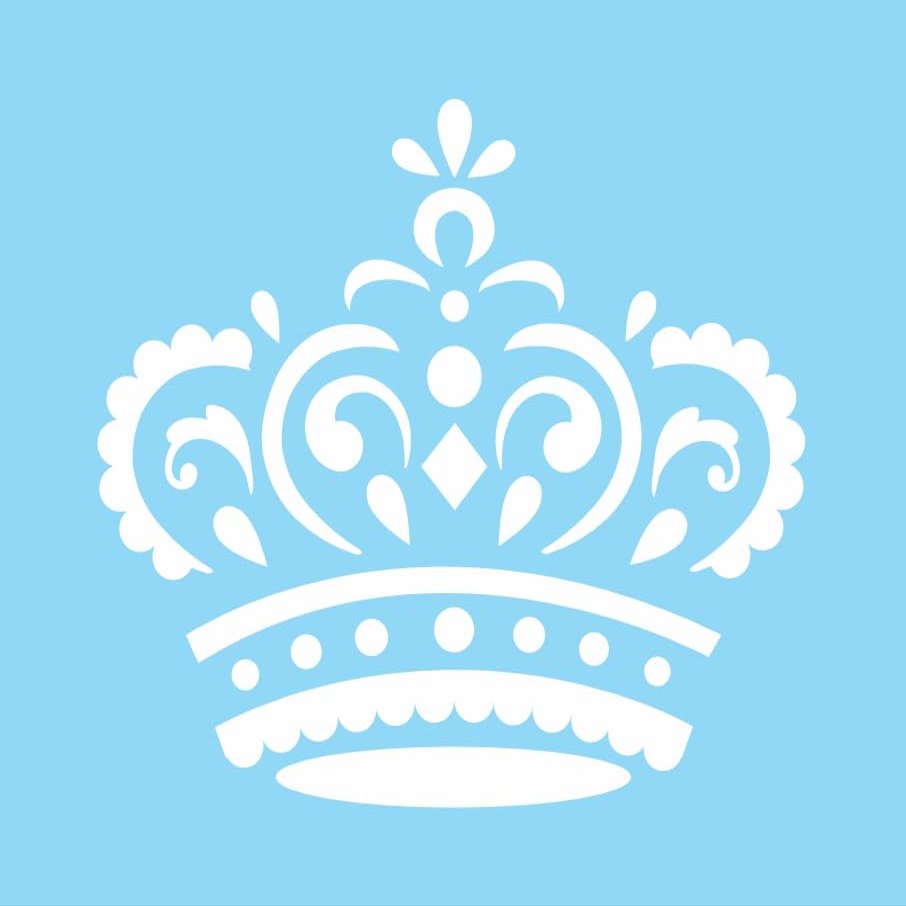 Stencils by Joanie 8" Royal Crown British Art Template Tiara Scroll King Queen DIY Craft Signs