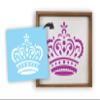 Stencils by Joanie 8" Royal Crown British Art Template Tiara Scroll King Queen DIY Craft Signs view 4